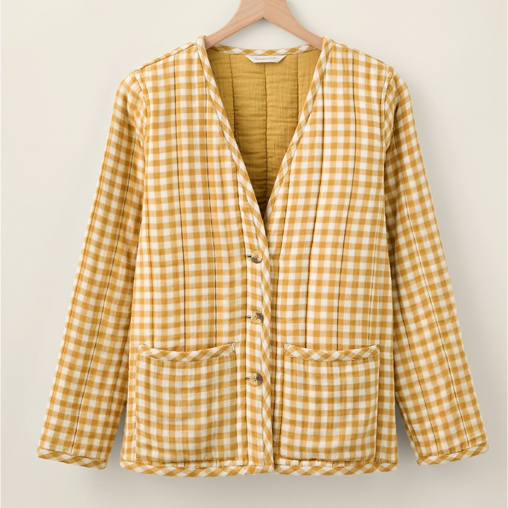 Garnett Hill- Organic-Cotton Quilted Gauze Jacket